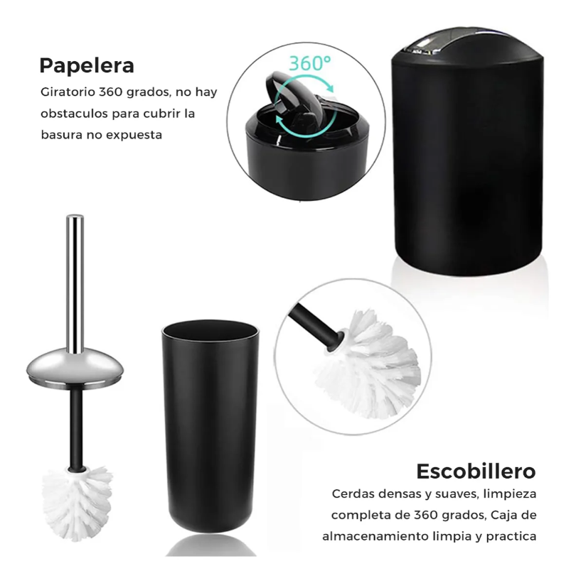 Foto 5 pulgar | Conjunto Xtellar De Accesorios De Baño De 6 Piezas Color Negro