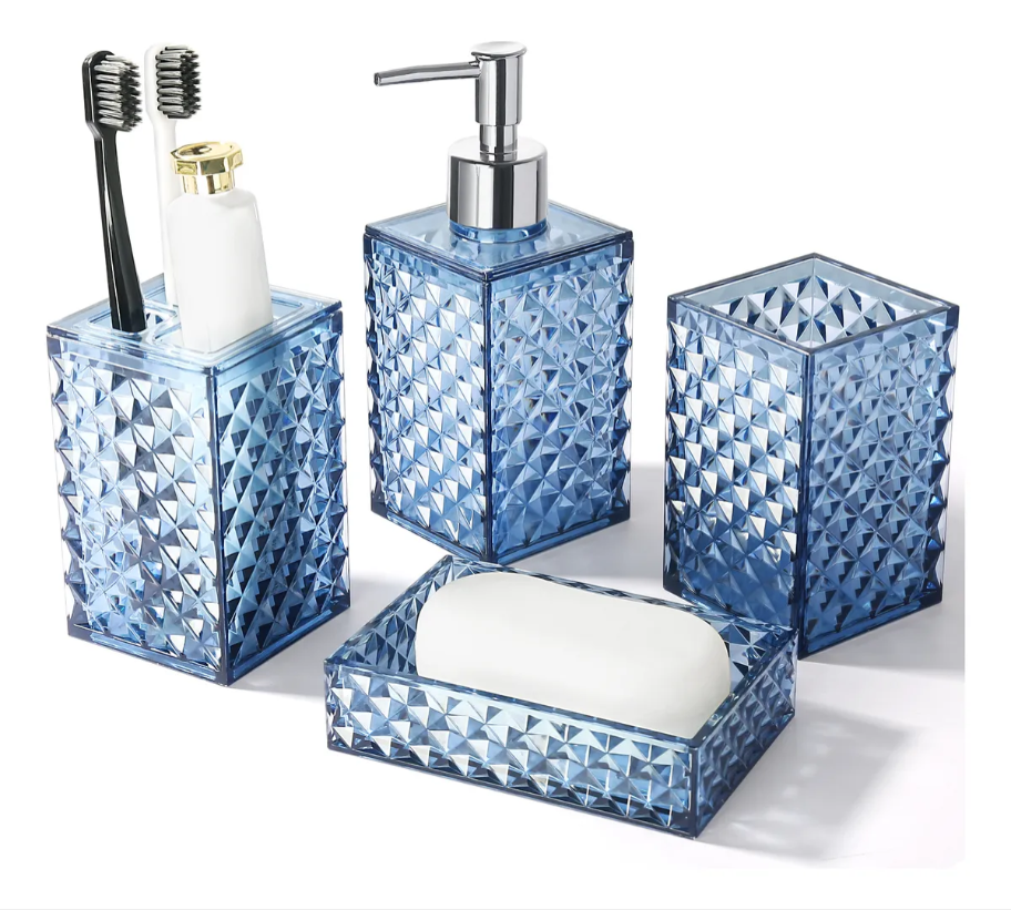Foto 2 pulgar | Accesorios De Baño Xtellar 4 Piezas Color Azul
