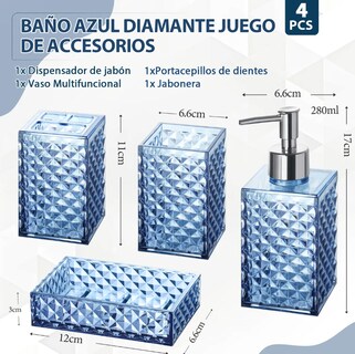 Foto 2 | Accesorios De Baño Xtellar 4 Piezas Color Azul