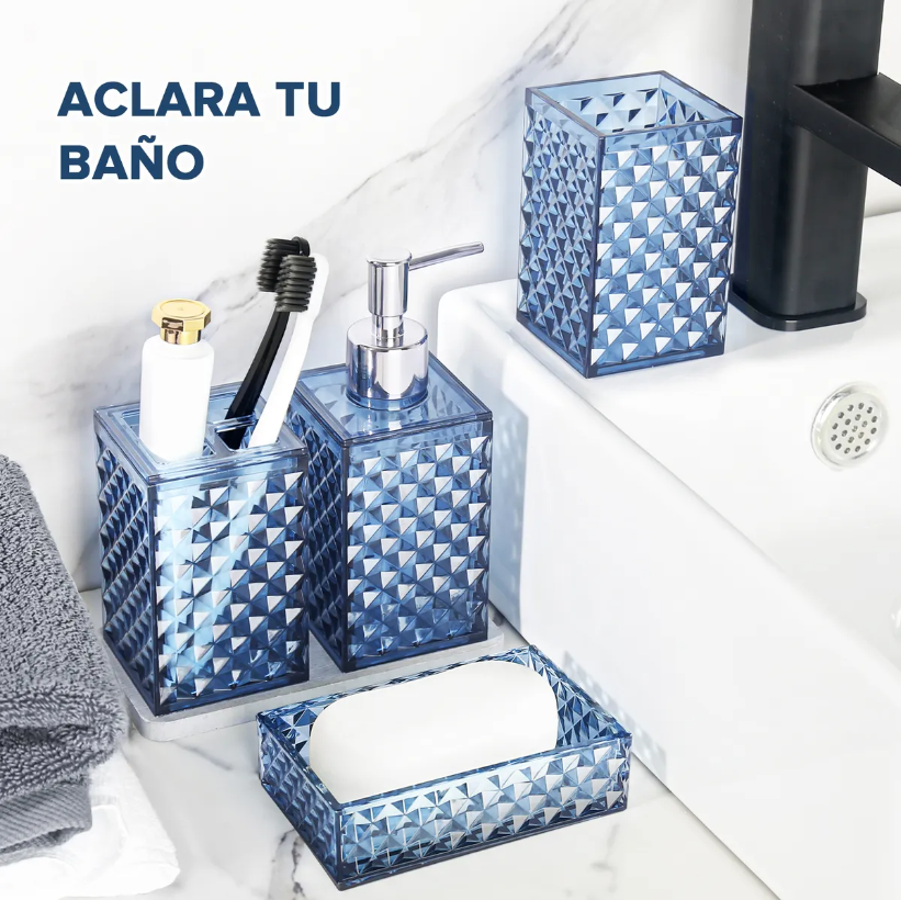 Foto 5 pulgar | Accesorios De Baño Xtellar 4 Piezas Color Azul
