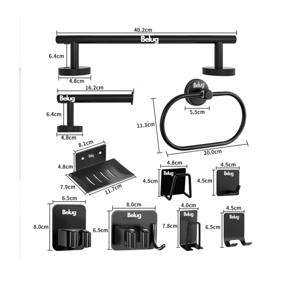 Foto 3 pulgar | Juego De Accesorios De Baño Completo 15 Pzs, Belug Negro