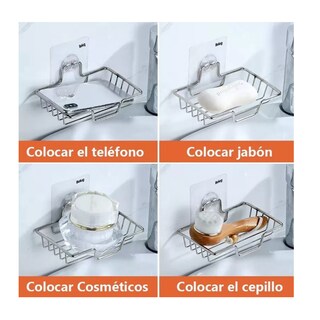 Foto 4 | Jabonera Belug De Acero Inoxidable Para Baño Plegable A La Pared, Plata