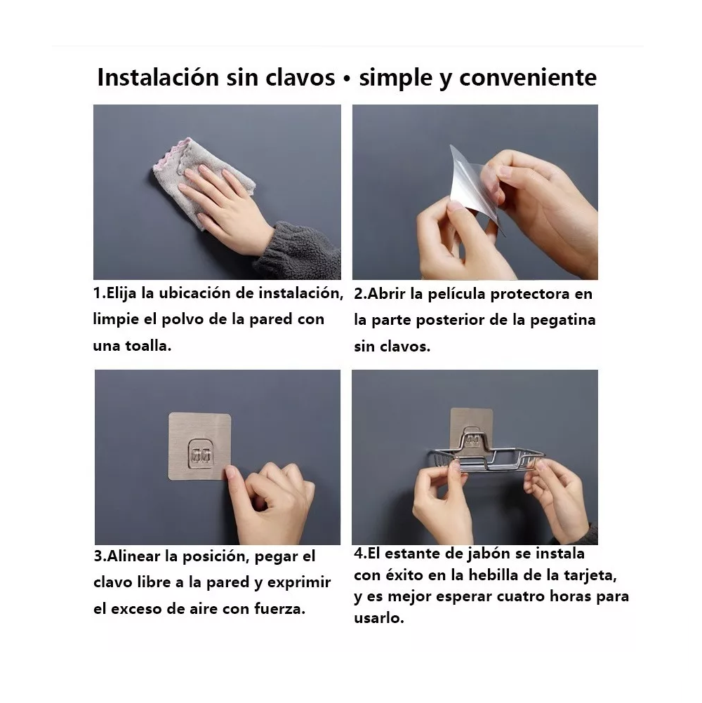 Foto 6 pulgar | Jabonera Belug De Acero Inoxidable Para Baño Plegable A La Pared, Plata