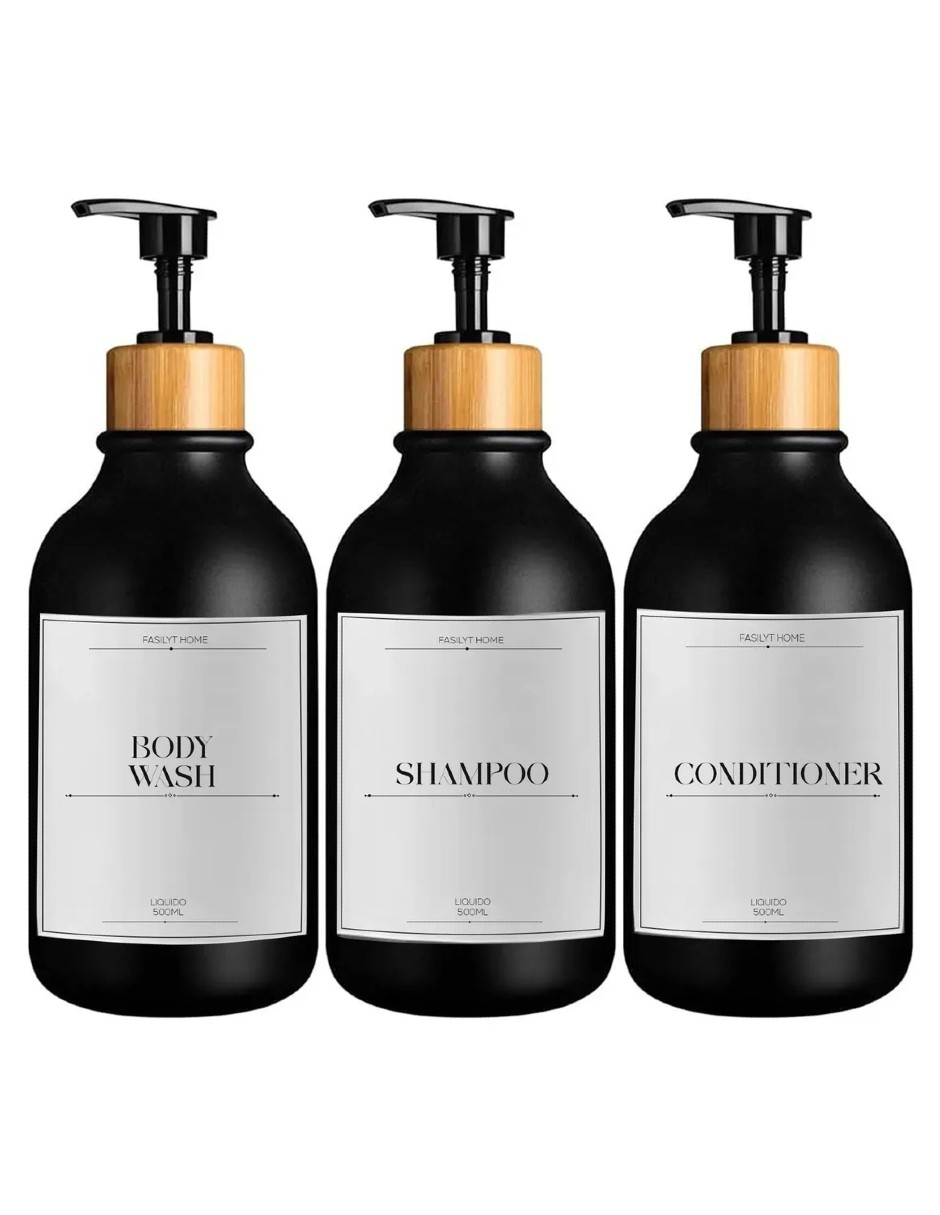 Foto 3 pulgar | Juego De Baño 3 Dispensadores Negro Mate + Termo Güish Gratis