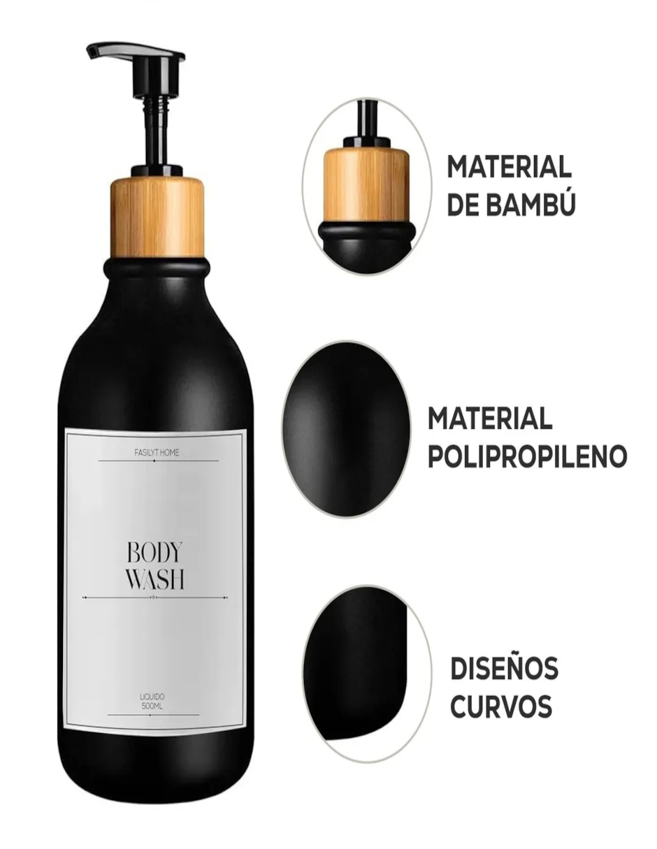 Foto 5 pulgar | Juego De Baño 3 Dispensadores Negro Mate + Termo Güish Gratis