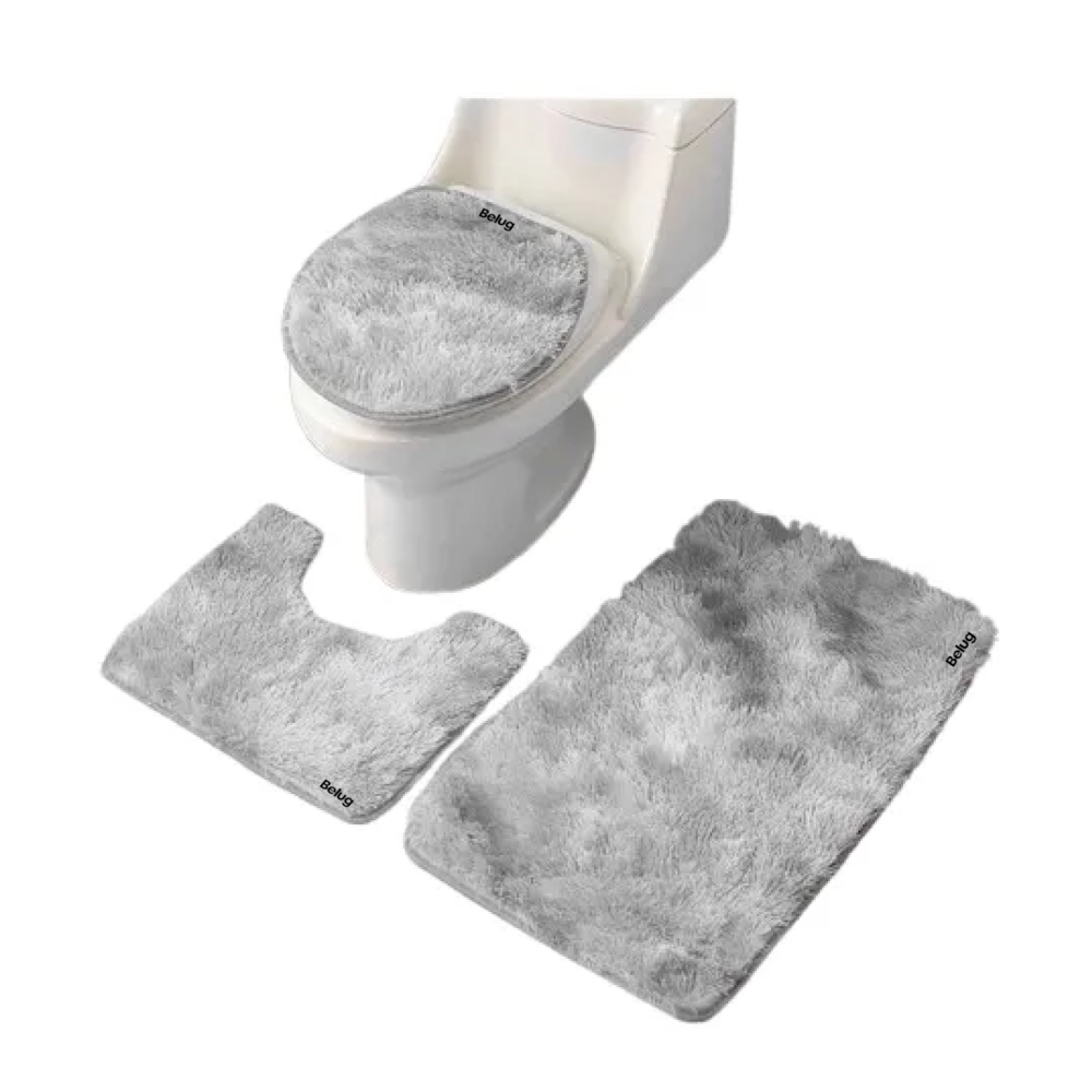 Foto 2 pulgar | Alfombra De Baño Juego Para Baño Estándar  Belug 3 Piezas Gris