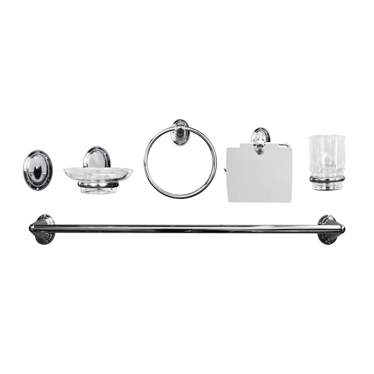 Foto 2 pulgar | Juego de Accesorios para Baño Plus Zinc-cristal