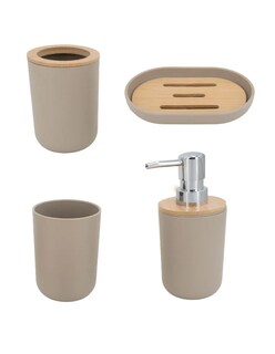 Foto 2 | Accesorios De Baño Set De 4 Piezas Color Beige + Gratis Termo Güish De Regalo