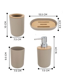 Foto 3 | Accesorios De Baño Set De 4 Piezas Color Beige + Gratis Termo Güish De Regalo