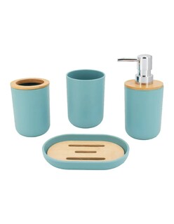 Foto 2 | Accesorios De Baño Set De 4 Piezas Color Azul + Gratis Termo Güish De Regalo