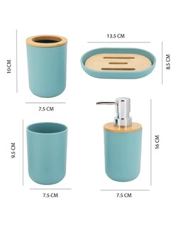 Foto 3 | Accesorios De Baño Set De 4 Piezas Color Azul + Gratis Termo Güish De Regalo