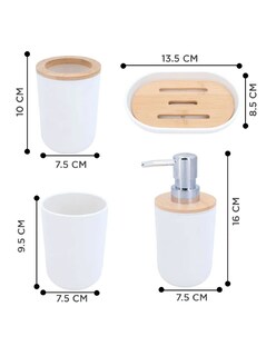 Foto 3 | Accesorios De Baño Set De 4 Piezas Blanco + Gratis Termo Güish De Regalo