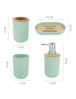 Foto 3 | Accesorios De Baño Set De 4 Piezas Color Pistache + Gratis Termo Güish De Regalo