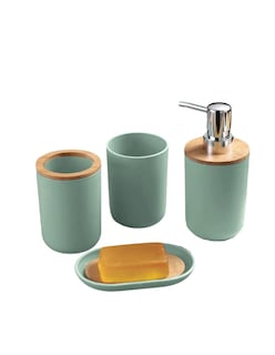 Foto 4 | Accesorios De Baño Set De 4 Piezas Color Pistache + Gratis Termo Güish De Regalo