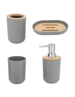 Foto 2 | Accesorios De Baño Set De 4 Piezas Color Gris + Gratis Termo Güish De Regalo