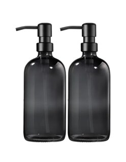 Foto 2 | Dispensador De Jabon 2 Kit Vidrio Gris Oscuro + Gratis Termo Güish De Regalo