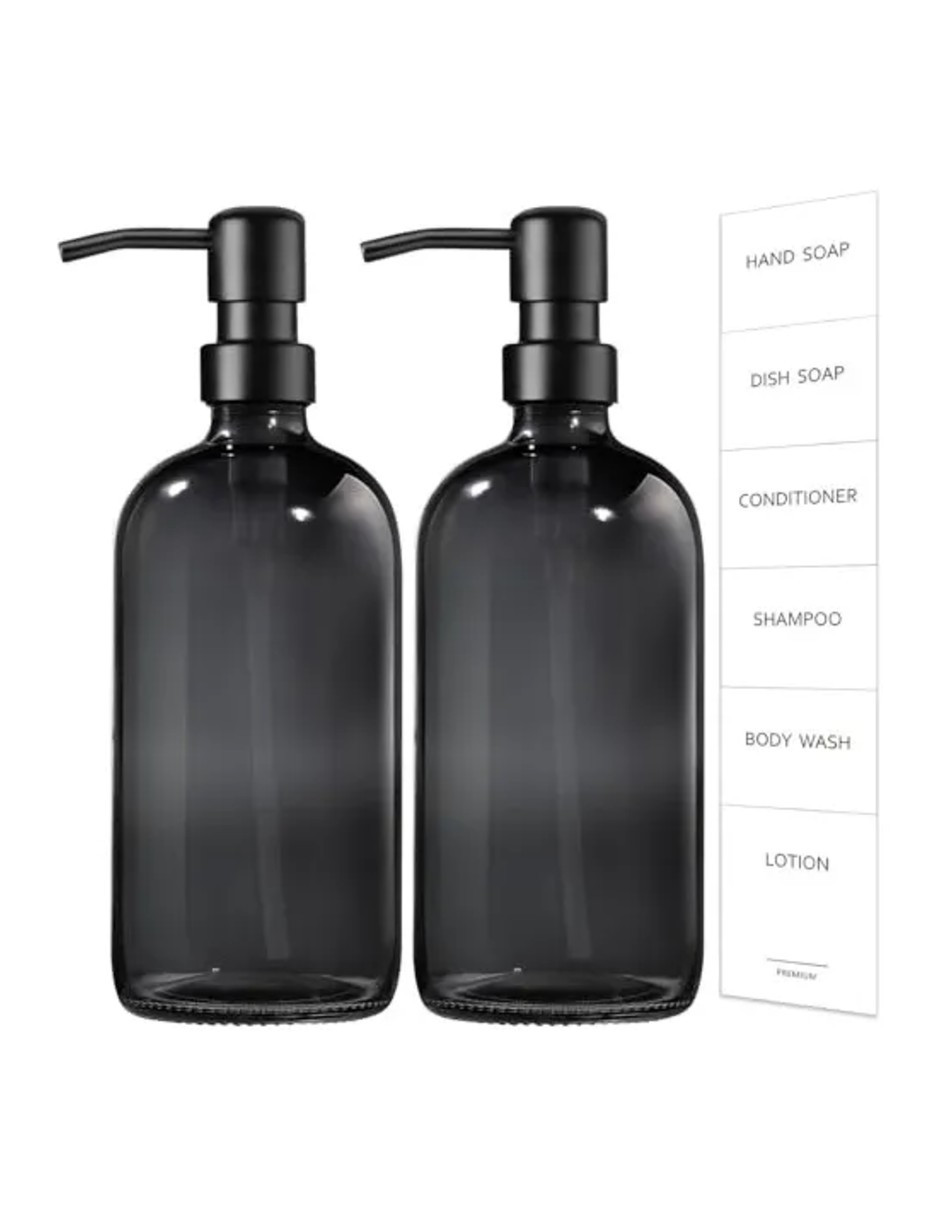 Foto 4 pulgar | Dispensador De Jabon 2 Kit Vidrio Gris Oscuro + Gratis Termo Güish De Regalo