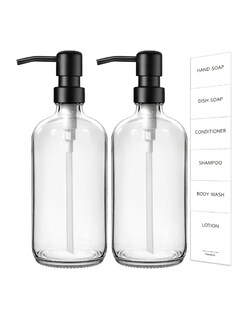 Foto 3 | Dispensador De Jabon 2 Kit Vidrio Transparente + Gratis Termo Güish De Regalo