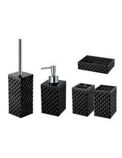 Foto 2 | Accesorios De Baño Set De 5 Piezas Negro + Gratis Termo Güish De Regalo