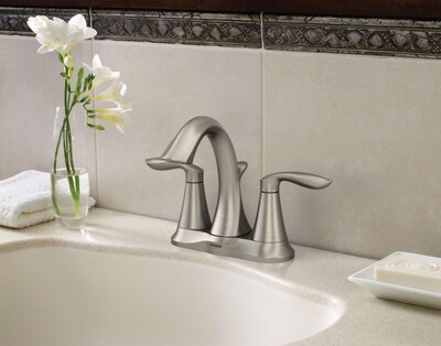Foto 2 | Grifo De Baño Moen Eva, Juego Central De Níquel Cepillado De 4 Pulgadas - Venta Internacional.