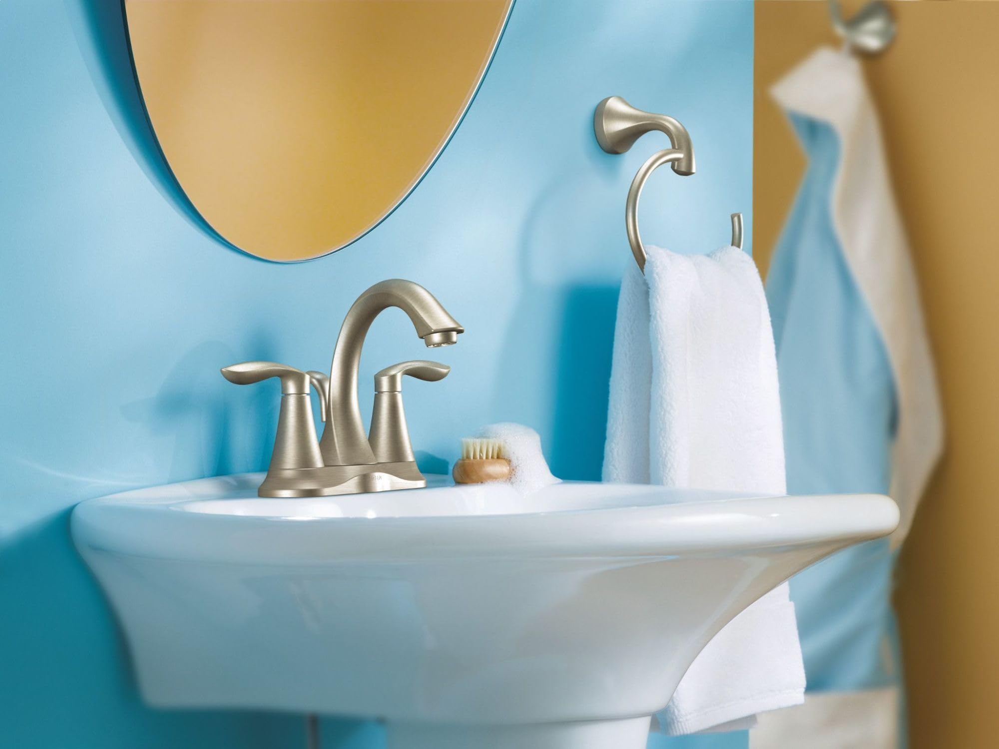 Foto 7 pulgar | Grifo De Baño Moen Eva, Juego Central De Níquel Cepillado De 4 Pulgadas - Venta Internacional.
