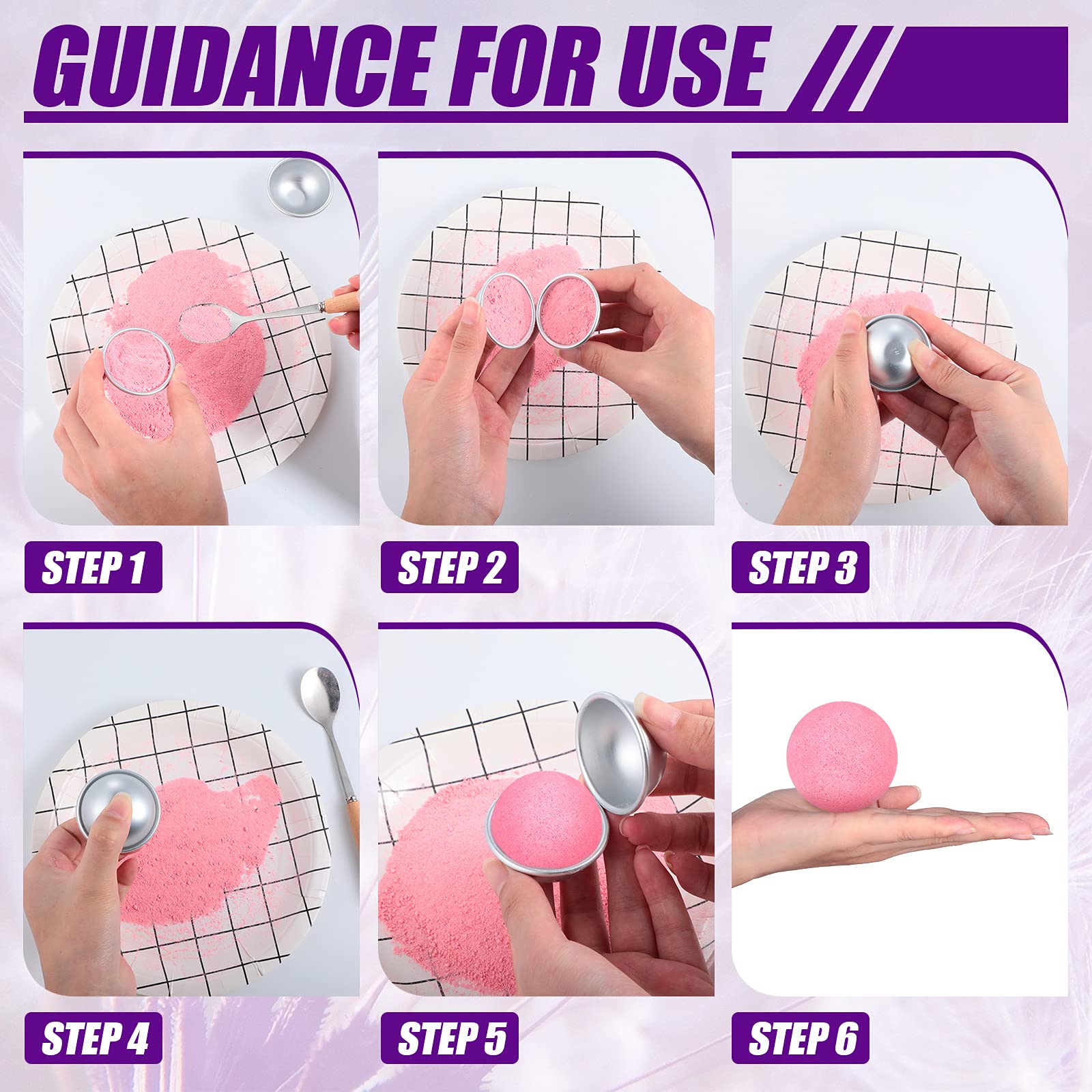 Foto 3 | Moldes Para Bombas De Baño, 12 Unidades, 6 Formas, Metal, Manualidades - Venta Internacional.