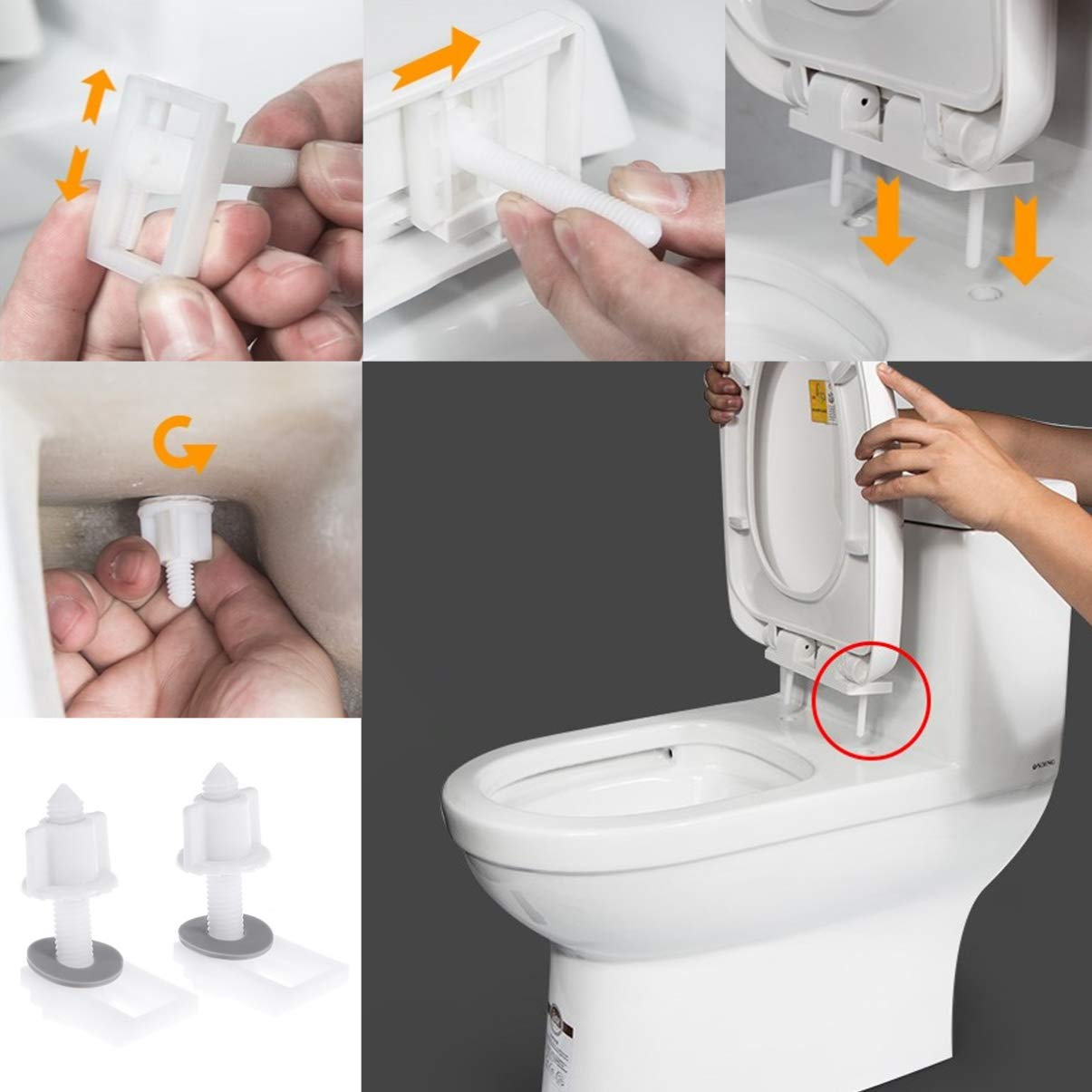 Foto 8 pulgar | Cubierta De Rosca Para Tapa De Inodoro Cabilock, Juego De 6 Tornillos De Plástico Blanco - Venta Internacional.