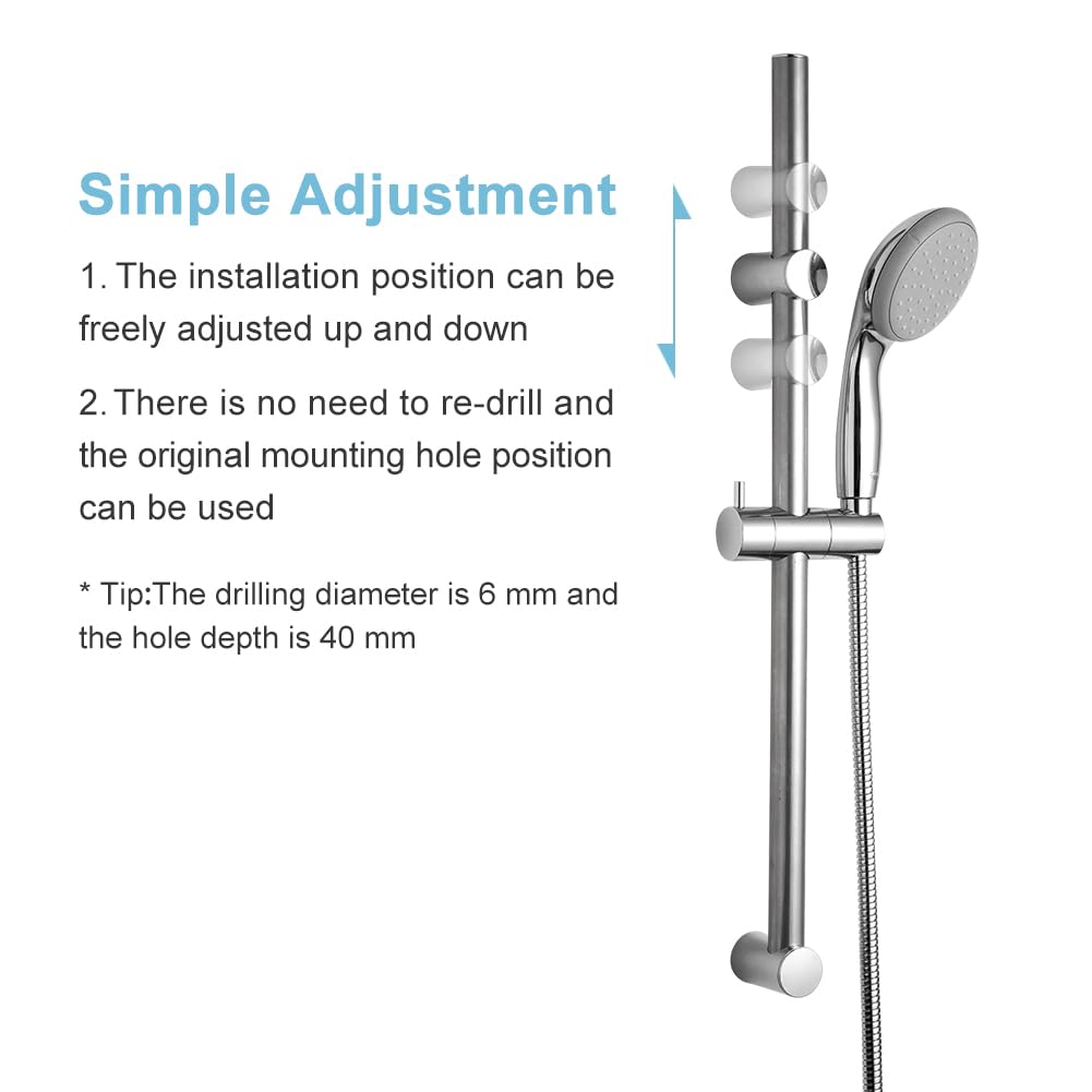 Foto 3 pulgar | Barra Deslizante De Ducha Offo De 45 Cm Ajustable Con Soporte Portátil - Venta Internacional.