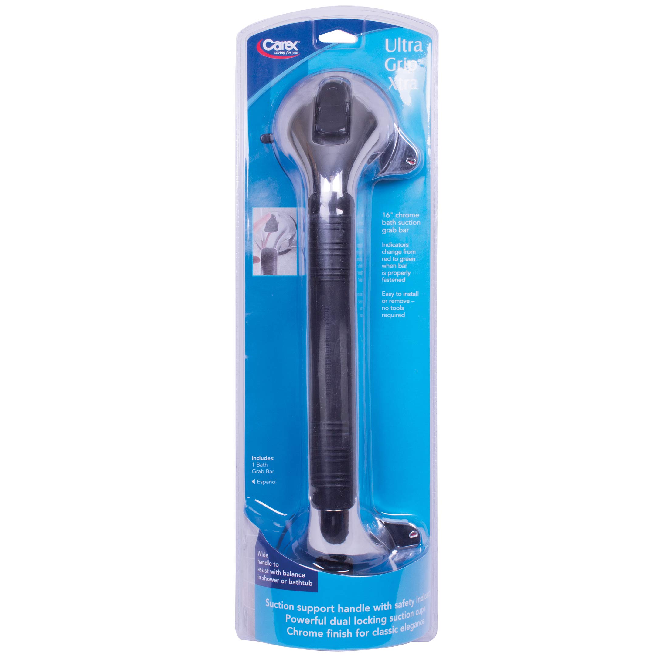 Foto 3 pulgar | Barra De Apoyo Para Ducha Carex Ultra Grip De 40 Cm De Seguridad Cromada - Venta Internacional.