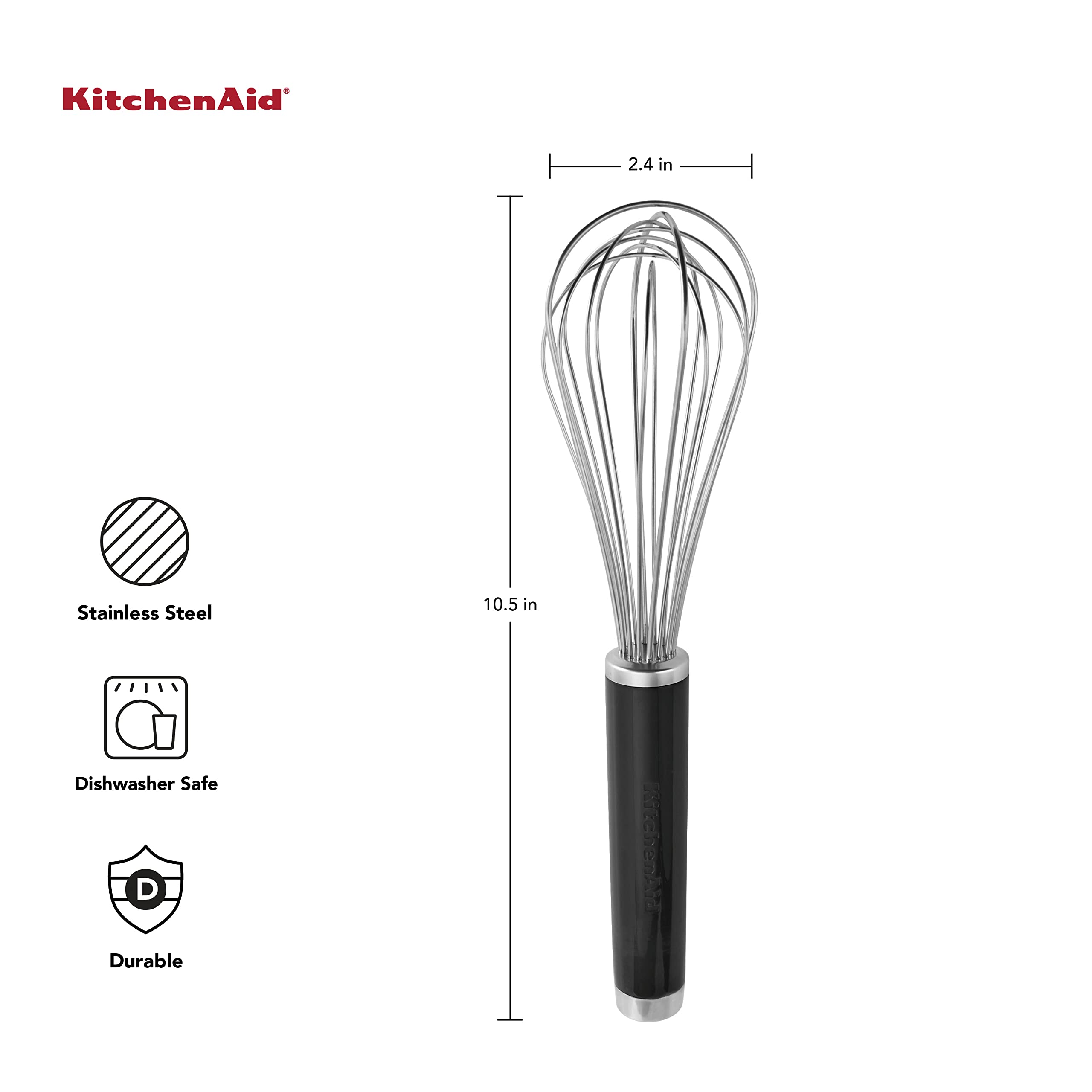 Foto 3 pulgar | Juego De Batidores Kitchenaid Utility And Flat, Negro (juego De 2) - Venta Internacional.