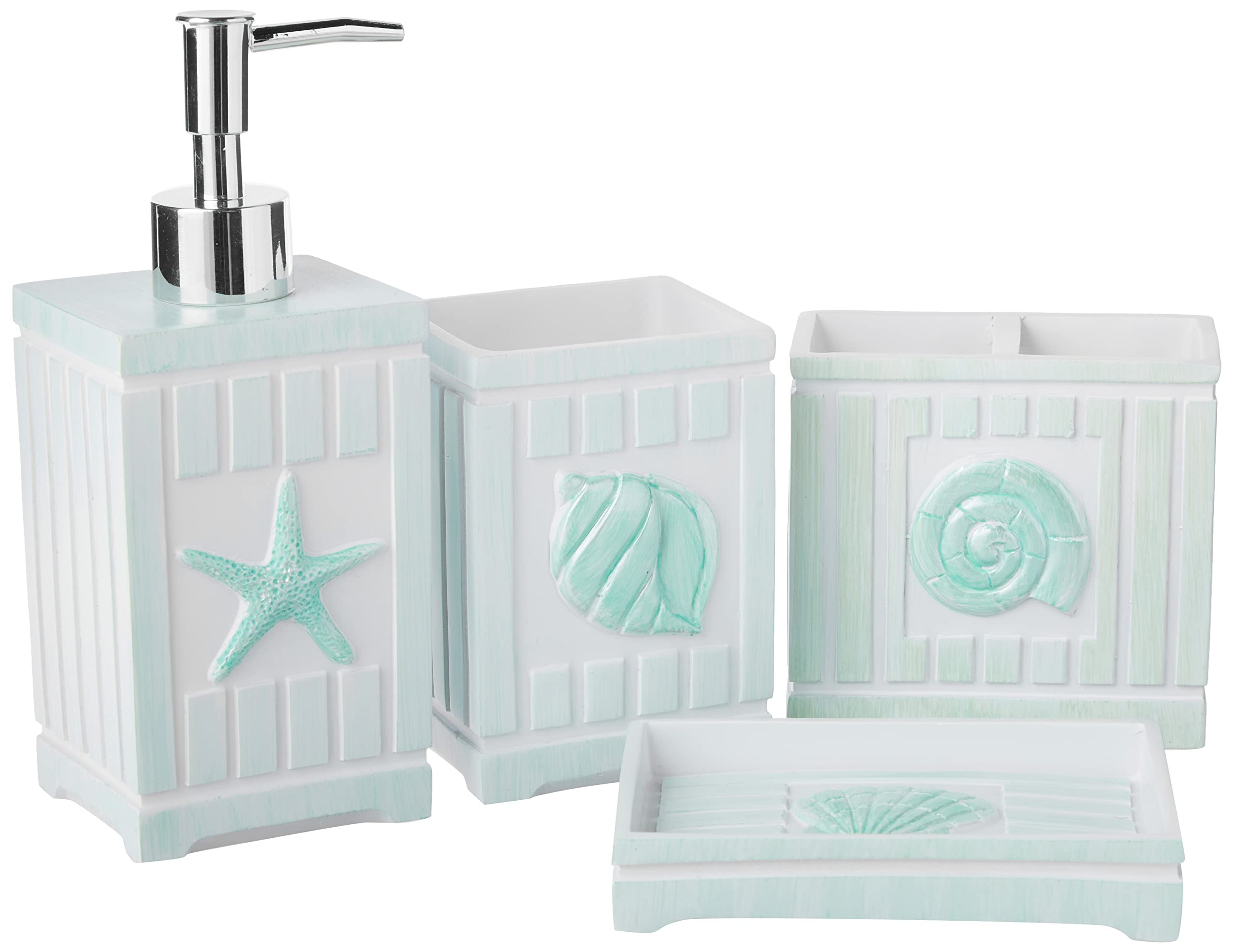 Set De Accesorios De Baño De La Colección Sweet Home Beach Shells - Venta Internacional.