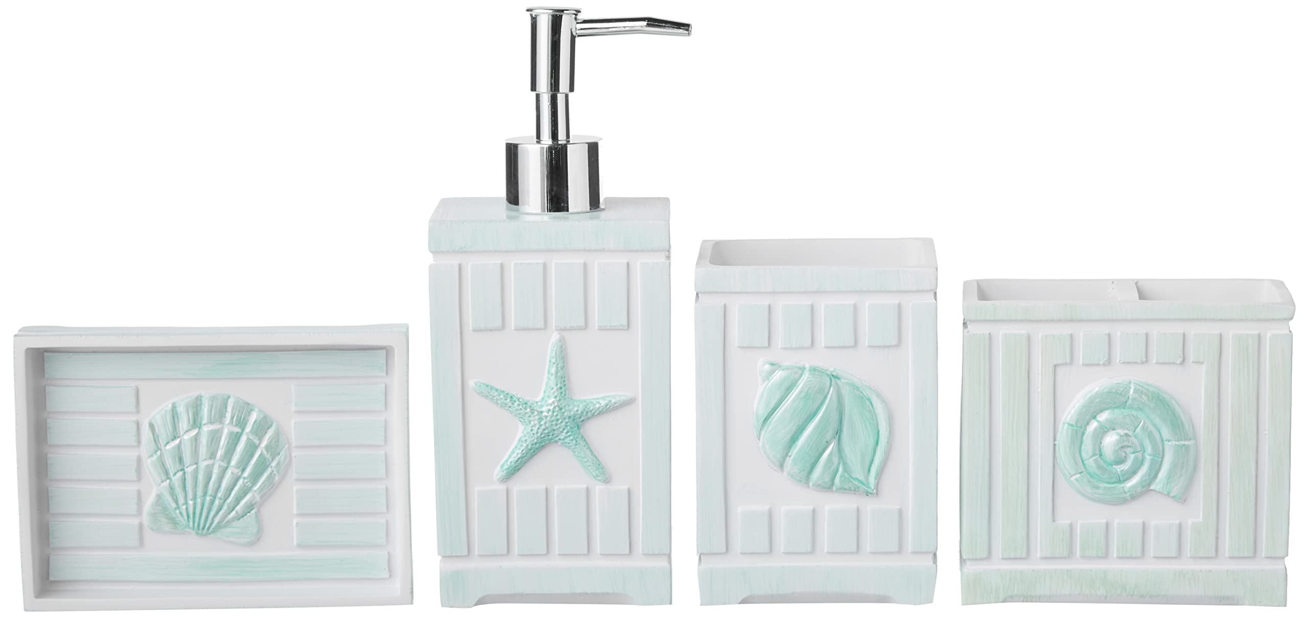 Foto 2 | Set De Accesorios De Baño De La Colección Sweet Home Beach Shells - Venta Internacional.