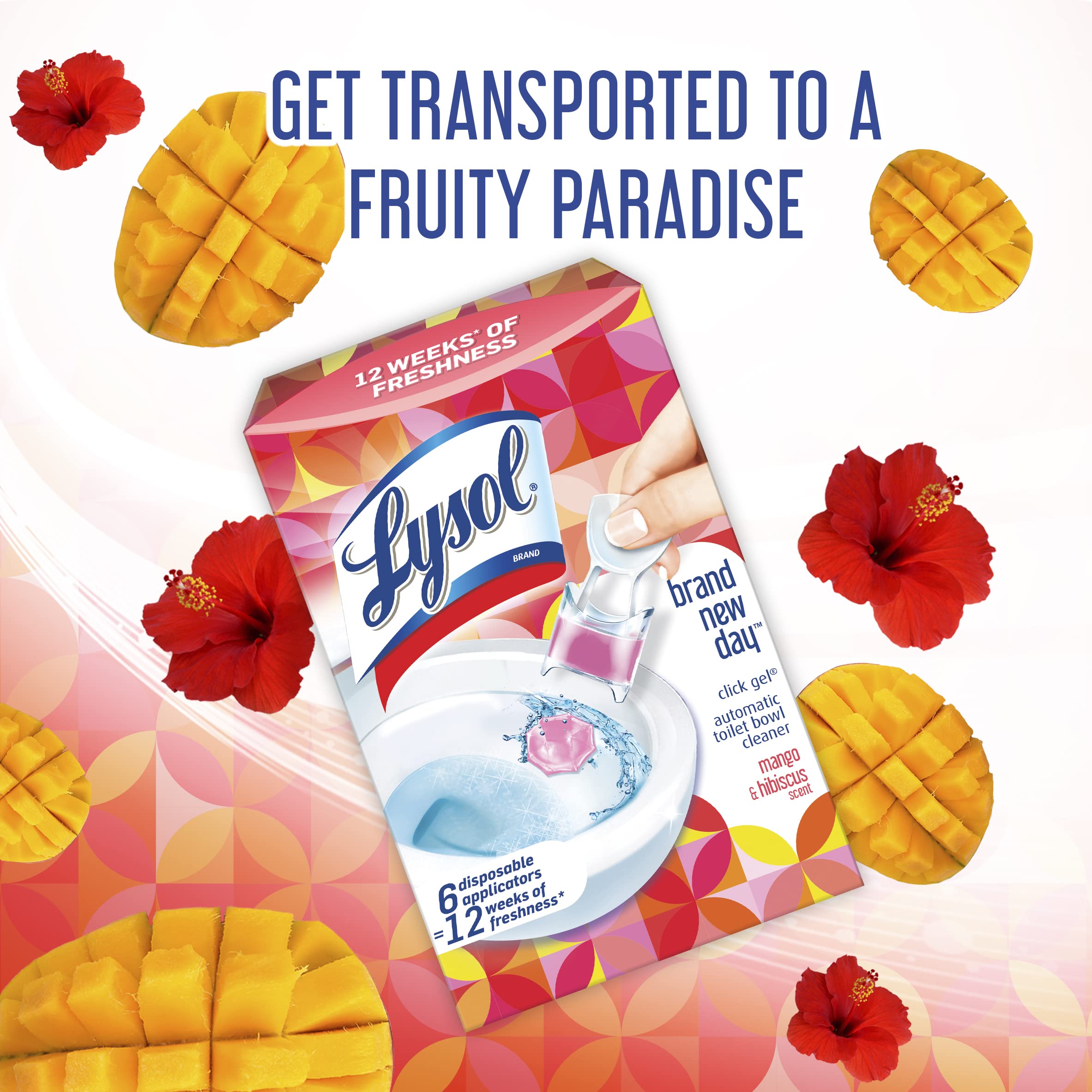 Foto 3 pulgar | Limpiador Para Inodoros Lysol Click Gel  Mango E Hibisco  24 X 6 Ml - Venta Internacional.