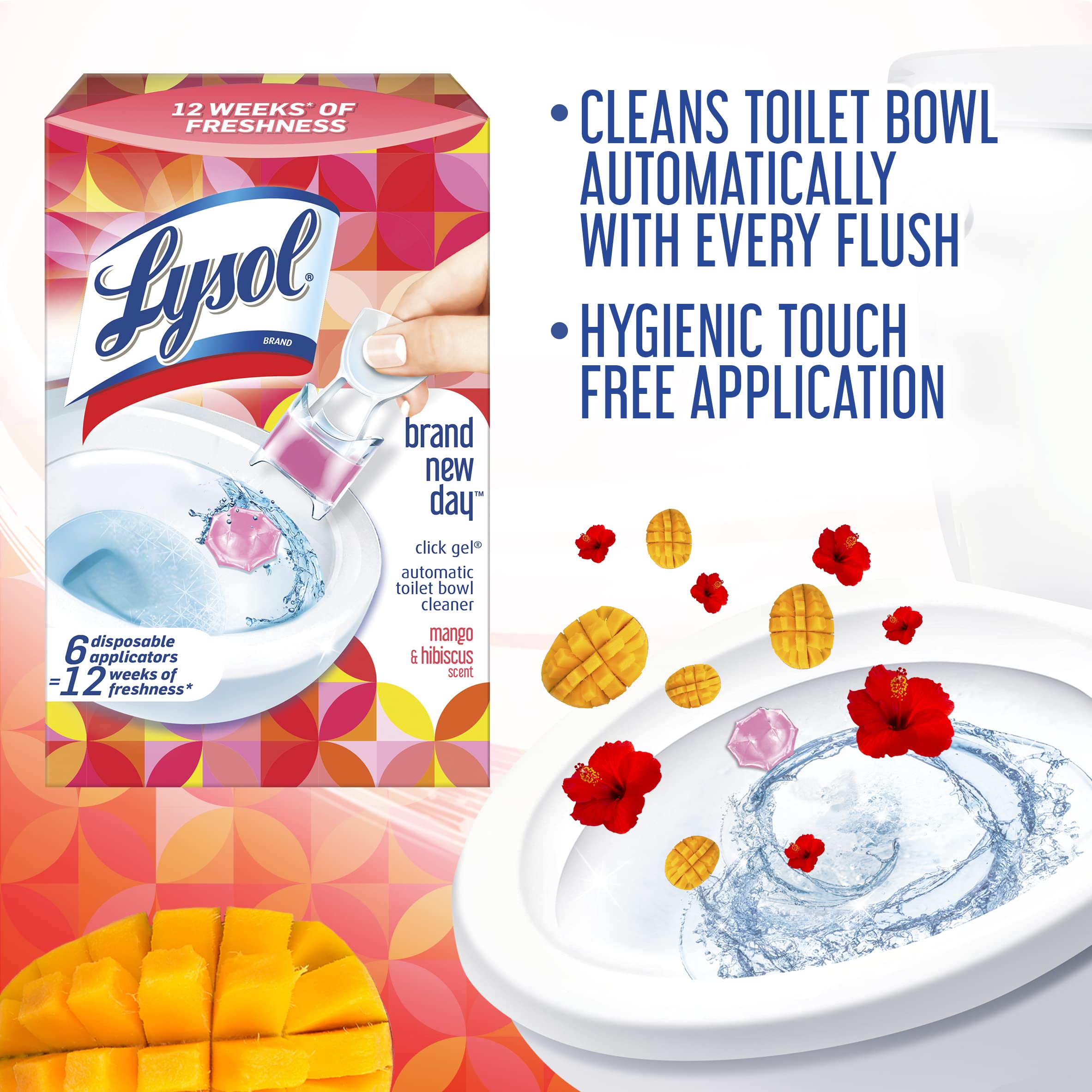 Foto 4 pulgar | Limpiador Para Inodoros Lysol Click Gel  Mango E Hibisco  24 X 6 Ml - Venta Internacional.