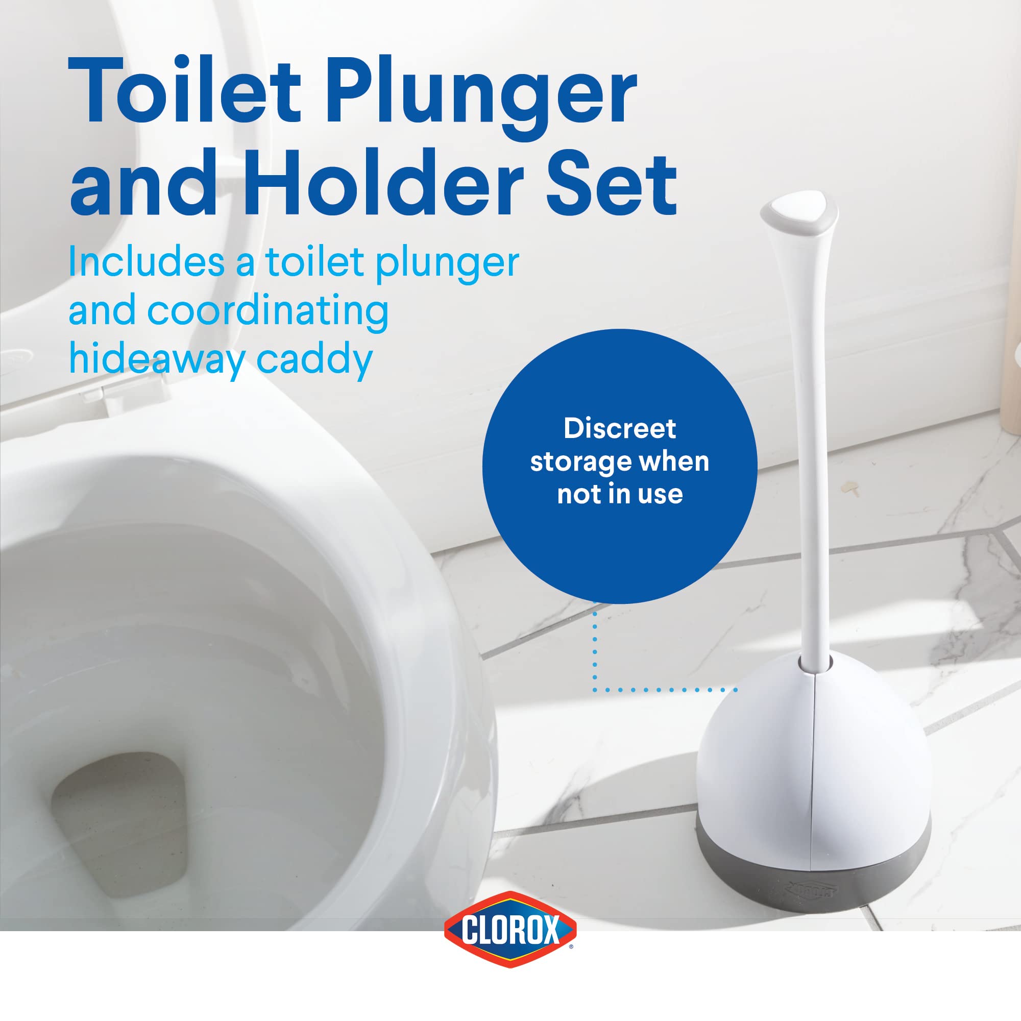Foto 3 pulgar | Set De Desatascadores Para Inodoro Clorox Con Hideaway Caddy White X2 - Venta Internacional.