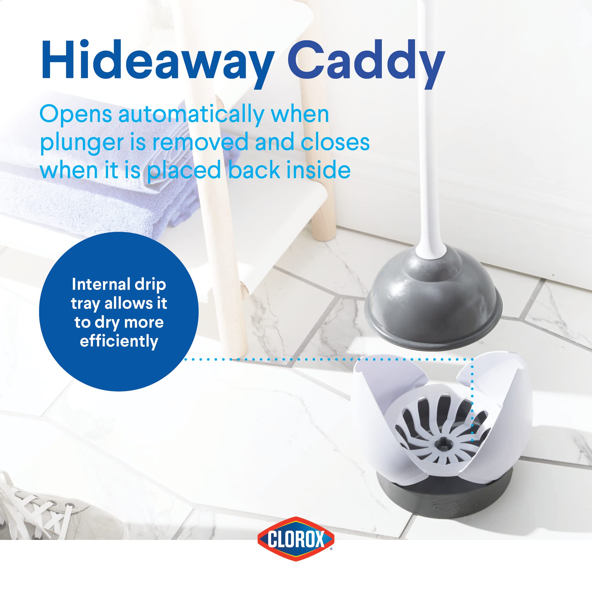 Foto 6 pulgar | Set De Desatascadores Para Inodoro Clorox Con Hideaway Caddy White X2 - Venta Internacional.