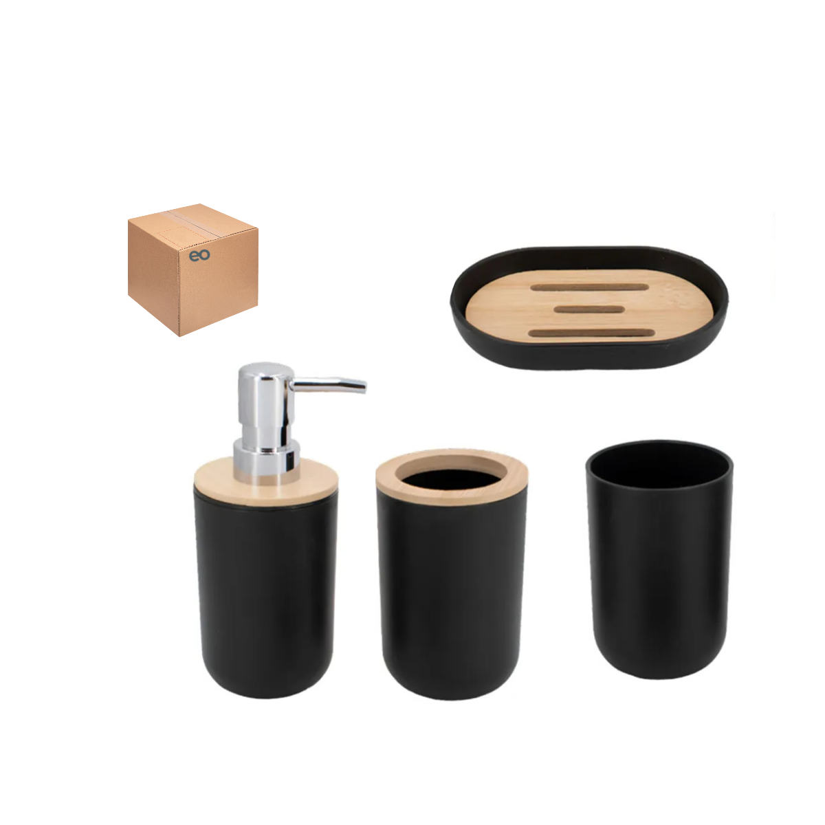 Accesorios De Baño Set De 4 Piezas Eo Safe Imports Esi-20288 Negro