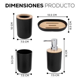 Foto 2 | Accesorios De Baño Set De 4 Piezas Eo Safe Imports Esi-20288 Negro