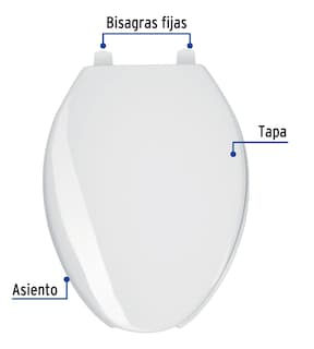 Foto 3 | Asiento Alargado Premium Universal Con Tapa Para Wc Para Baño Foset