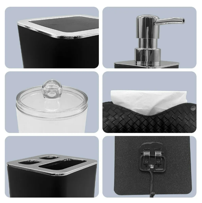 Foto 3 | Set De Baño Xtellar De 10 Piezas En Clásico Negro