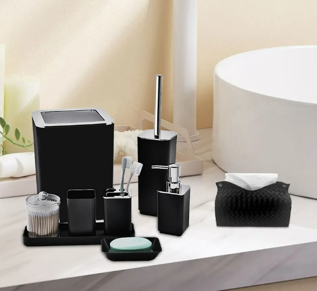 Foto 4 | Set De Baño Xtellar De 10 Piezas En Clásico Negro