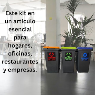 Foto 3 | Botes de Basura Promeyco Organico Inorgánico y Sanitarios 3 Piezas