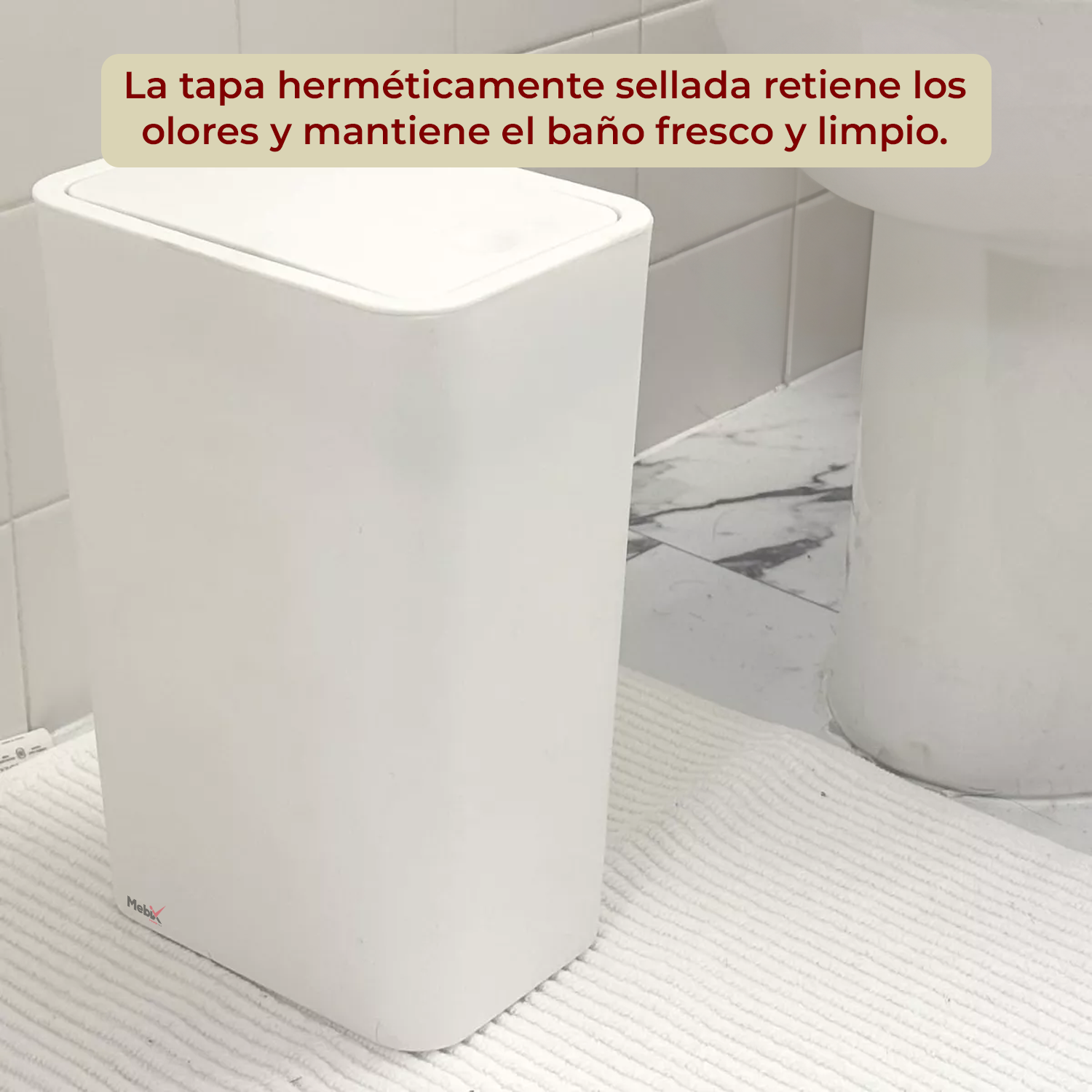 Foto 5 pulgar | Set De 3 Cubos Para Basura Con Tapa Emergente Color Blanco