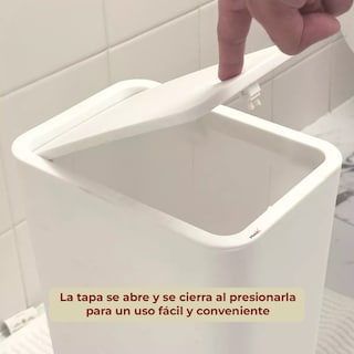 Foto 5 | Set De 3 Cubos Para Basura Con Tapa Emergente Color Blanco