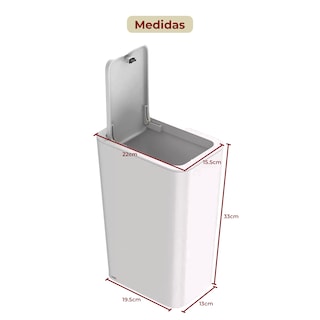 Foto 6 | Set De 3 Cubos Para Basura Con Tapa Emergente Color Blanco