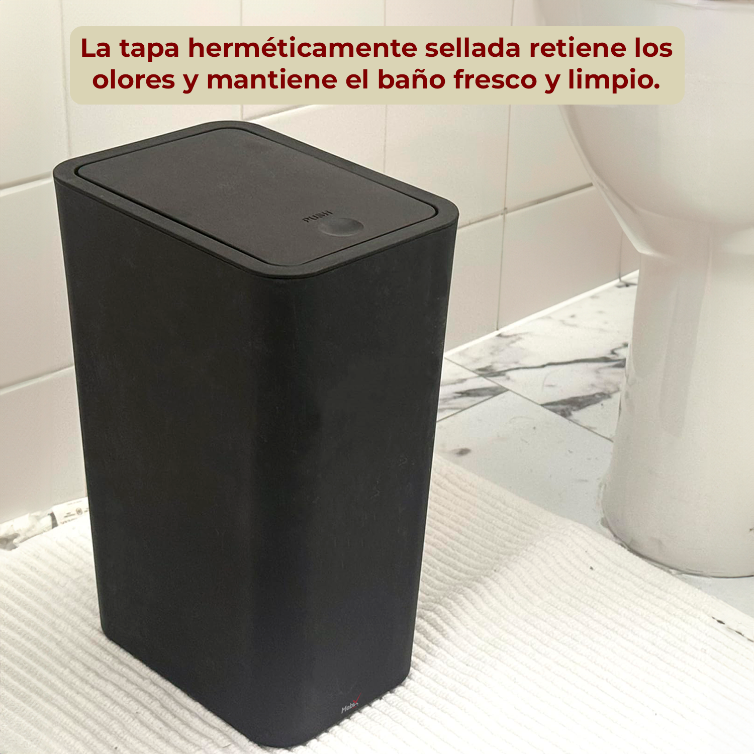 Foto 5 pulgar | Set De 3 Cubos Para Basura Con Tapa Emergente Color Negro