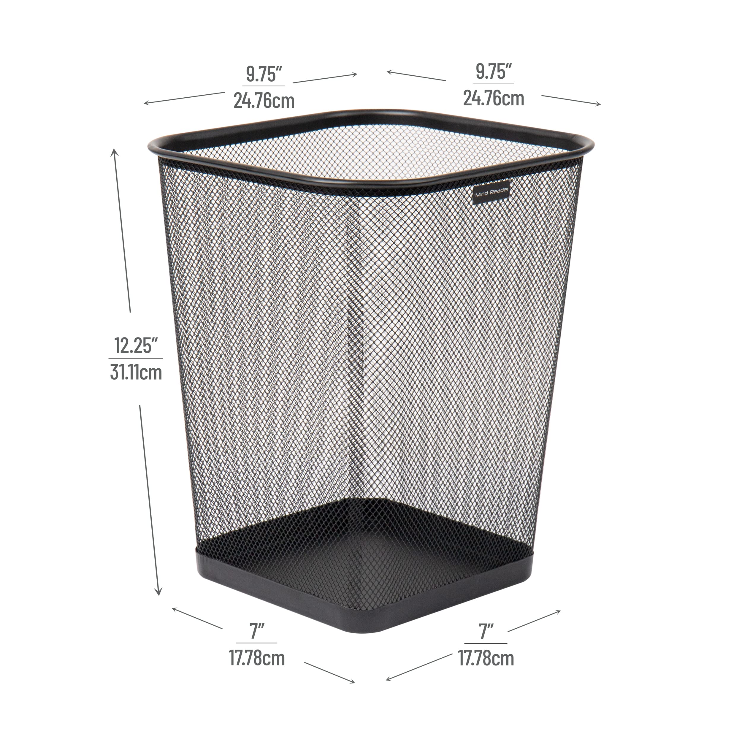 Foto 4 pulgar | Trash Can Mind Reader Mesh Square, 9,75 De Largo X 9,75 De Ancho X 12,25 De Alto, Negro - Venta Internacional.