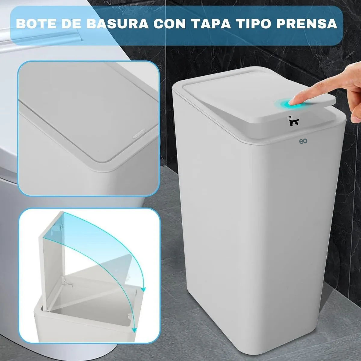 Foto 3 pulgar | Bote De Basura Con Tapa Para Baño Cocina Set 3 Cubos  Eo Safe Imports Esi-20592 Multicolor