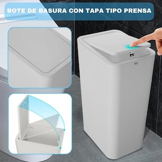Foto 2 | Bote De Basura Con Tapa Para Baño Cocina Set 3 Cubos Eo Safe Imports Esi-20592 Multicolor