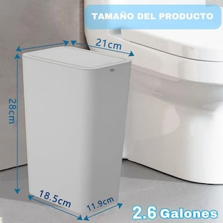 Foto 3 | Bote De Basura Con Tapa Para Baño Cocina Set 3 Cubos Eo Safe Imports Esi-20592 Multicolor